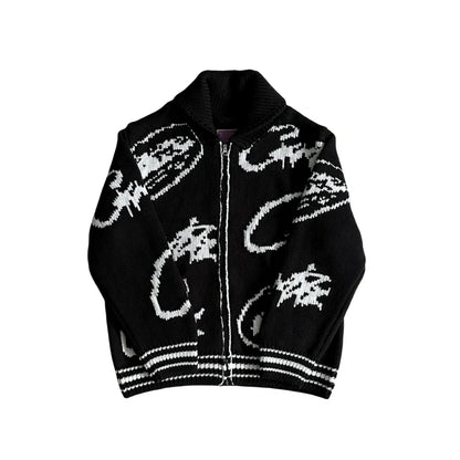 Corteiz VVS Heavy Knit Zip - Black