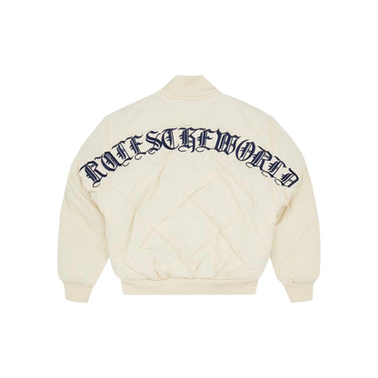 Corteiz Olde English Quilted Bomber Jacket - Cream