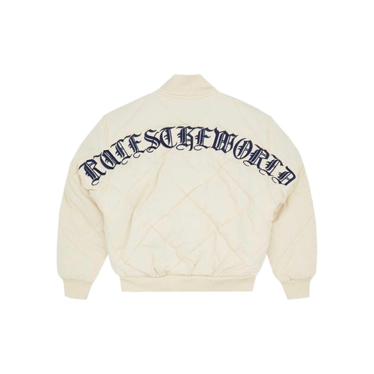 Corteiz Olde English Quilted Bomber Jacket - Cream