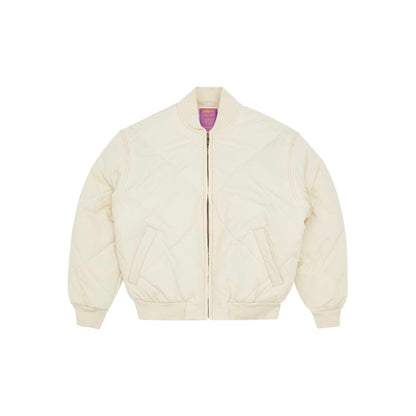Corteiz Olde English Quilted Bomber Jacket - Cream